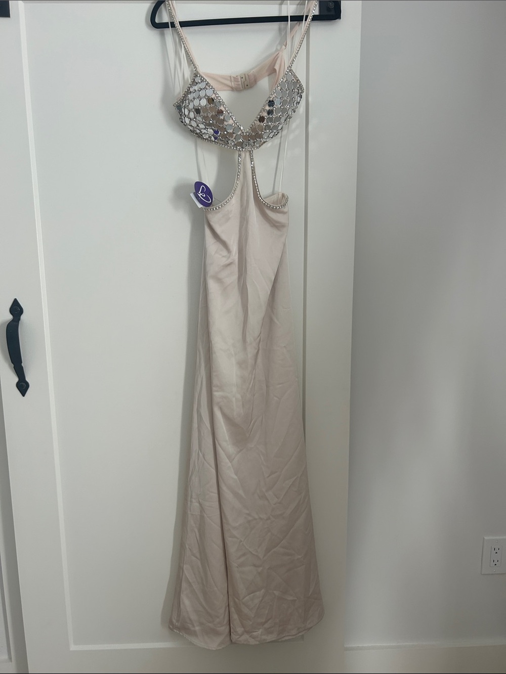 Windsor Ivory Dress with Silver Crystal Trim